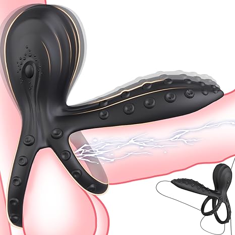 Dual Motor Vibrating Cock Ring for Couples – 10-Speed Penis Sleeve with Clitoral Stimulator