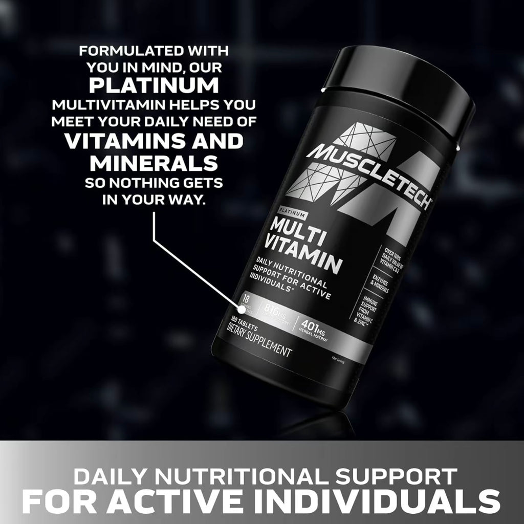Muscletech Platinum Multivitamin for Men & Women – Daily Immune Support