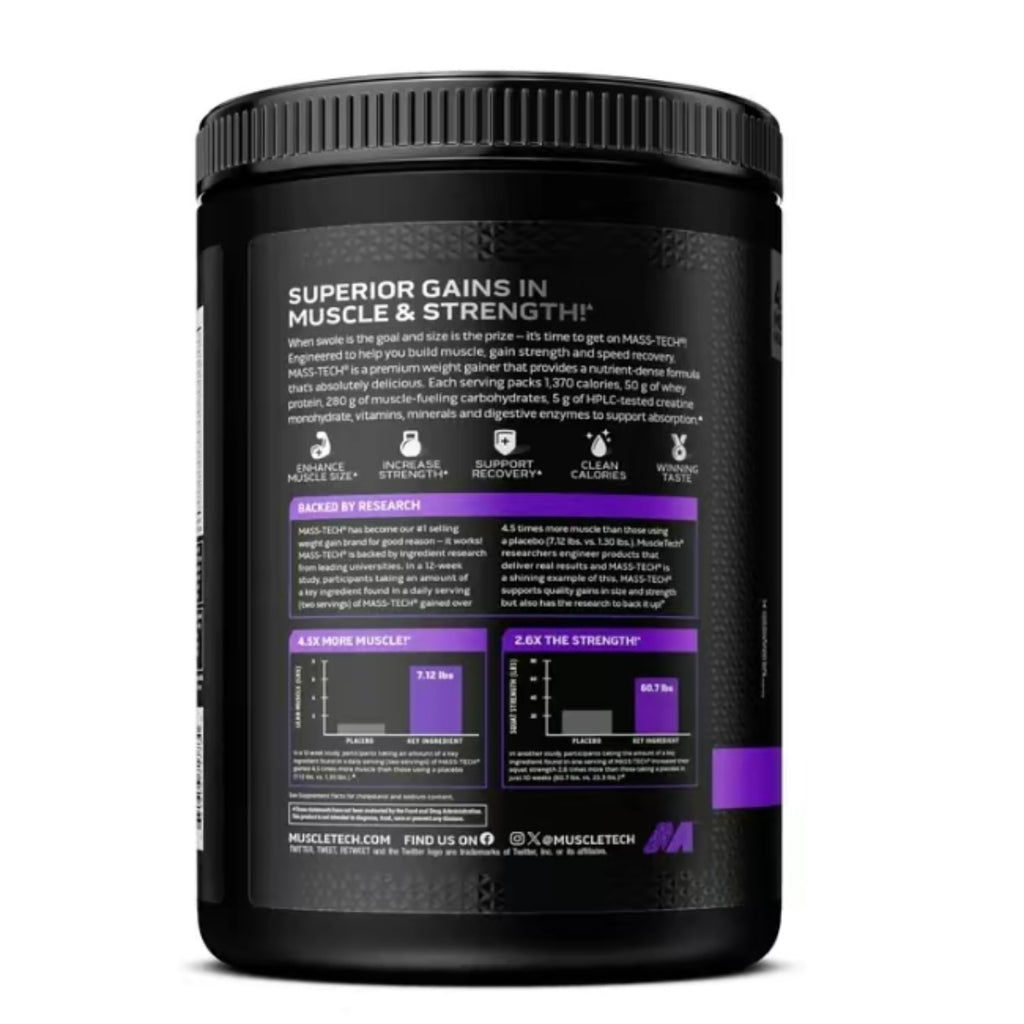 MuscleTech Mass Tech Protein Powder – Vanilla (4 lb)
