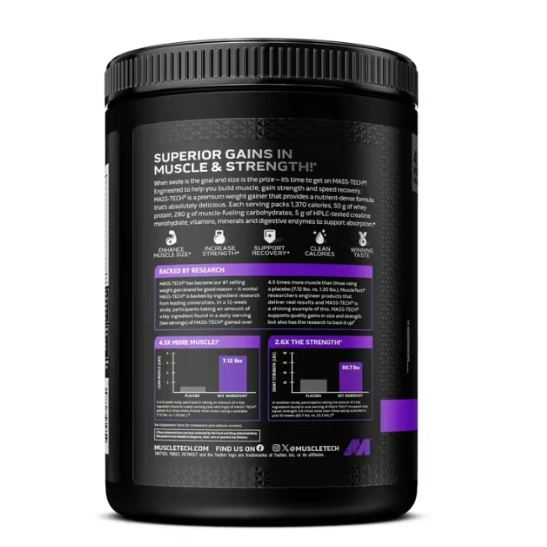 MuscleTech Mass Tech Protein Powder – Vanilla (4 lb)