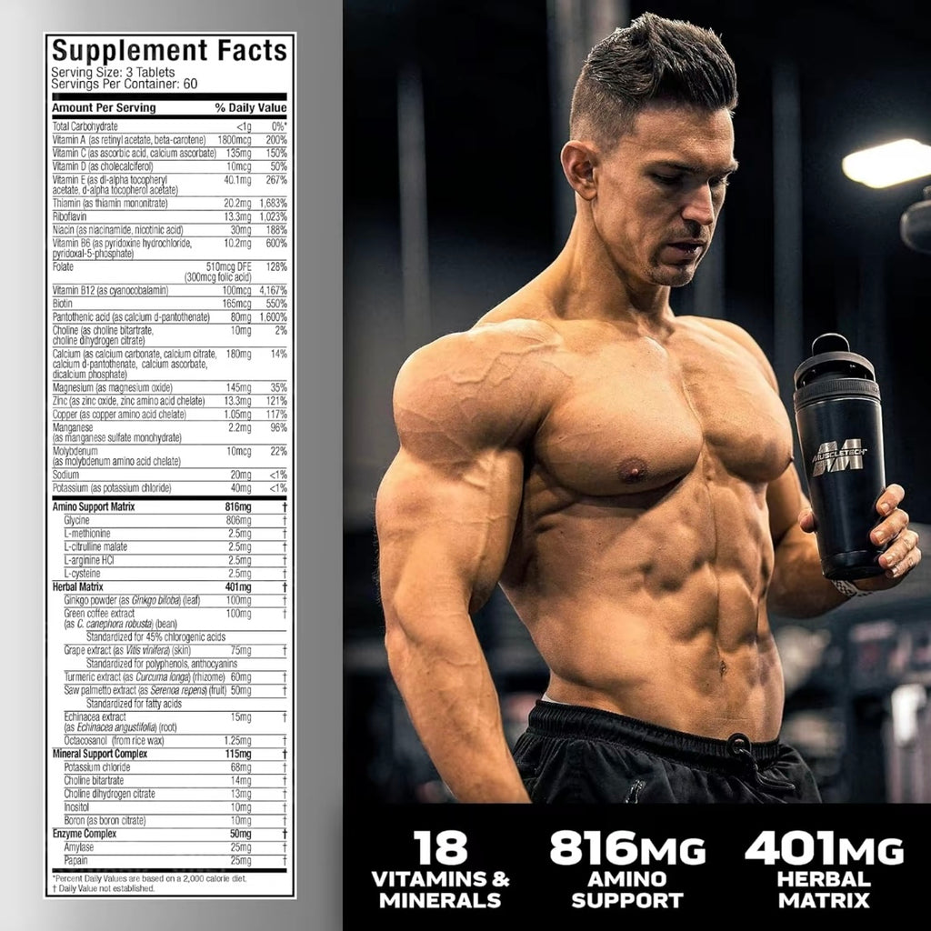 Muscletech Platinum Multivitamin for Men & Women – Daily Immune Support