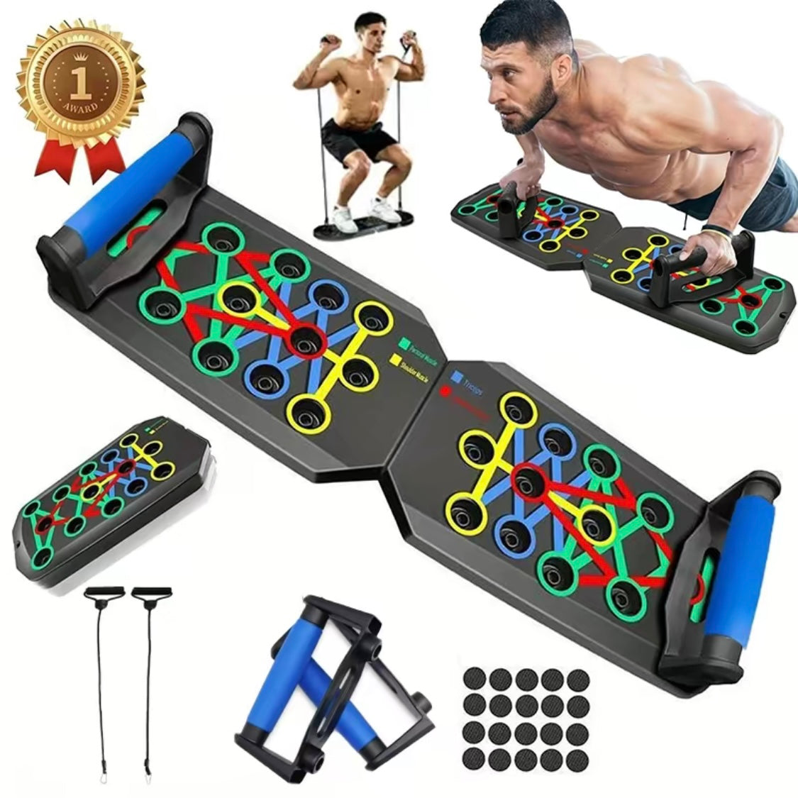 Push-Up Board Training Set – 128-in-1 Home Workout System
