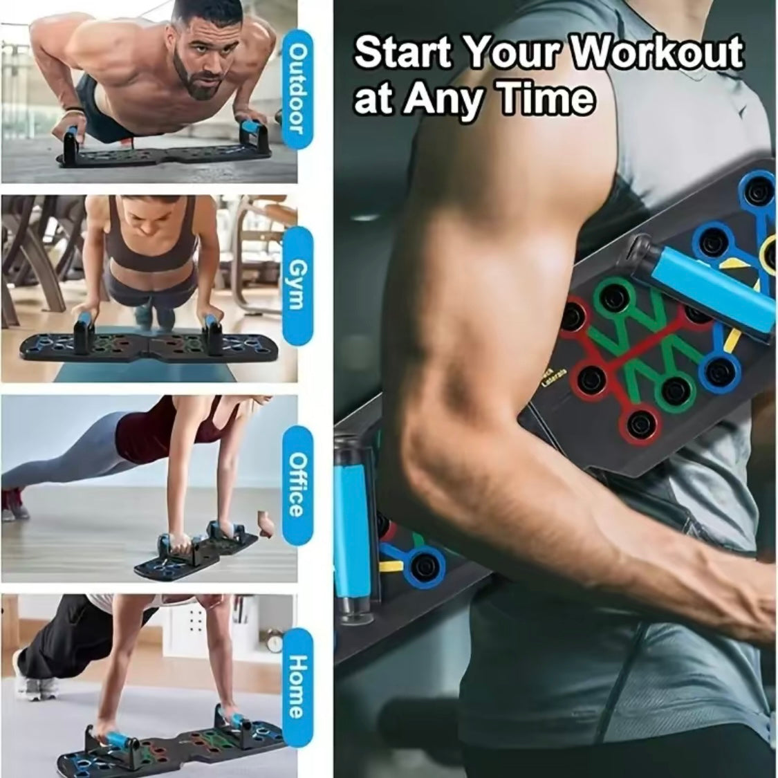 Push-Up Board Training Set – 128-in-1 Home Workout System