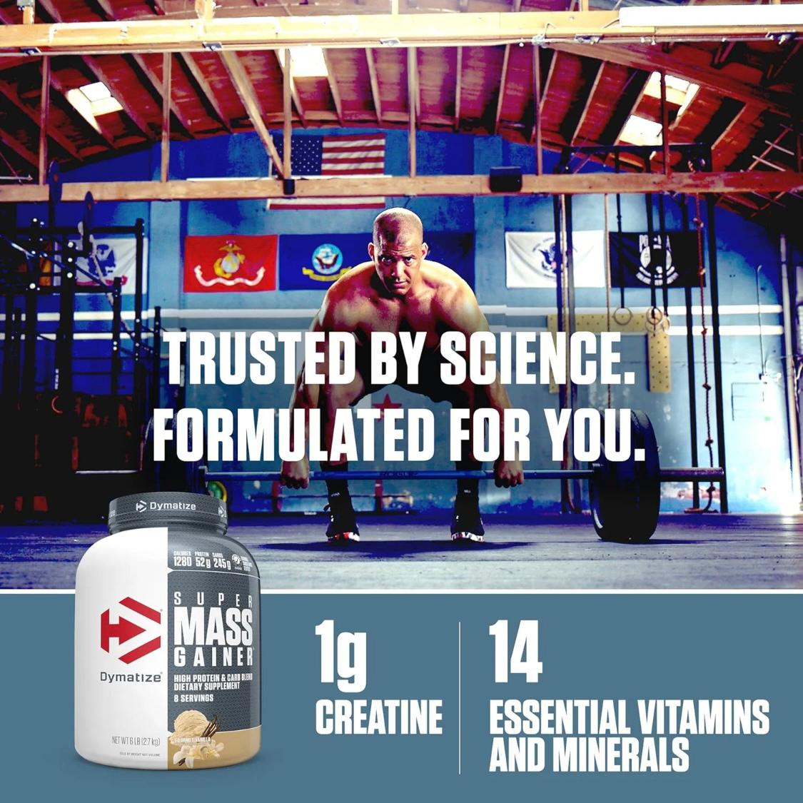 Super Mass Gainer – 1280 Calories, 52g Protein, Gourmet Vanilla (8 Servings)
