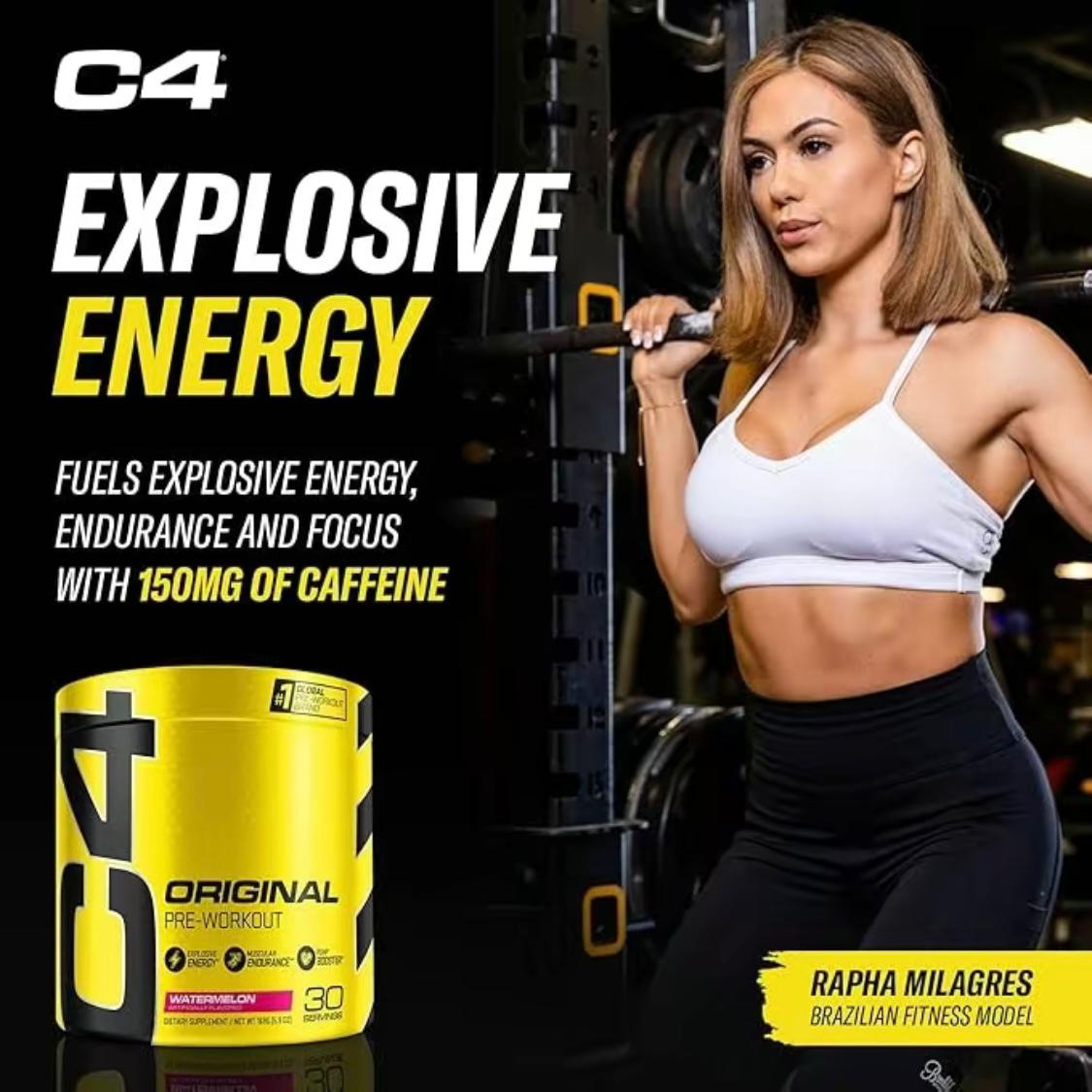 Cellucor C4 Original Pre-Workout – Watermelon, 150mg Caffeine (30 Servings)