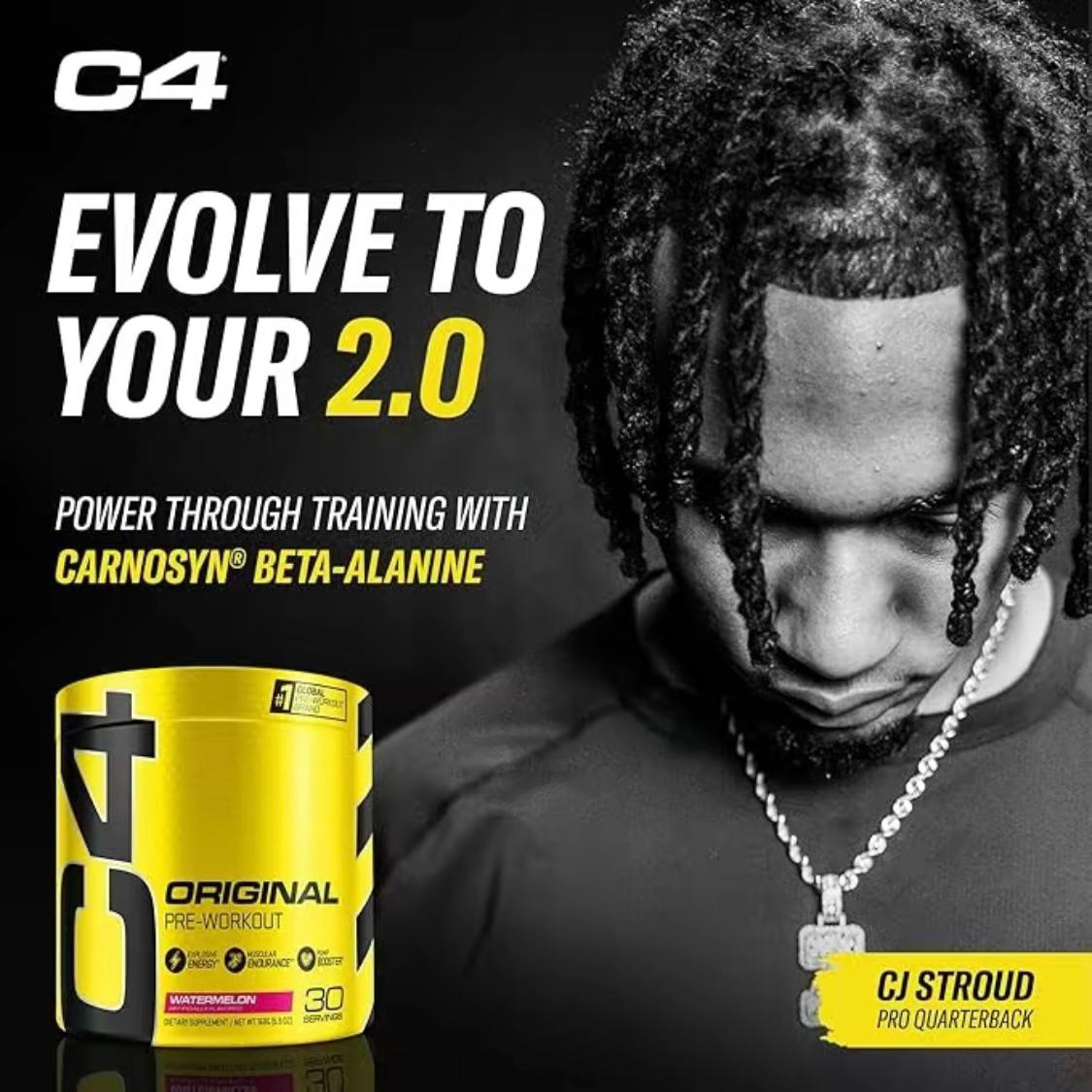 Cellucor C4 Original Pre-Workout – Watermelon, 150mg Caffeine (30 Servings)