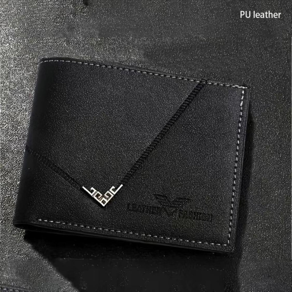 5-Piece Men’s Wallet Gift Set – Faux Leather, Black, with Eyeglass Case & Keychain