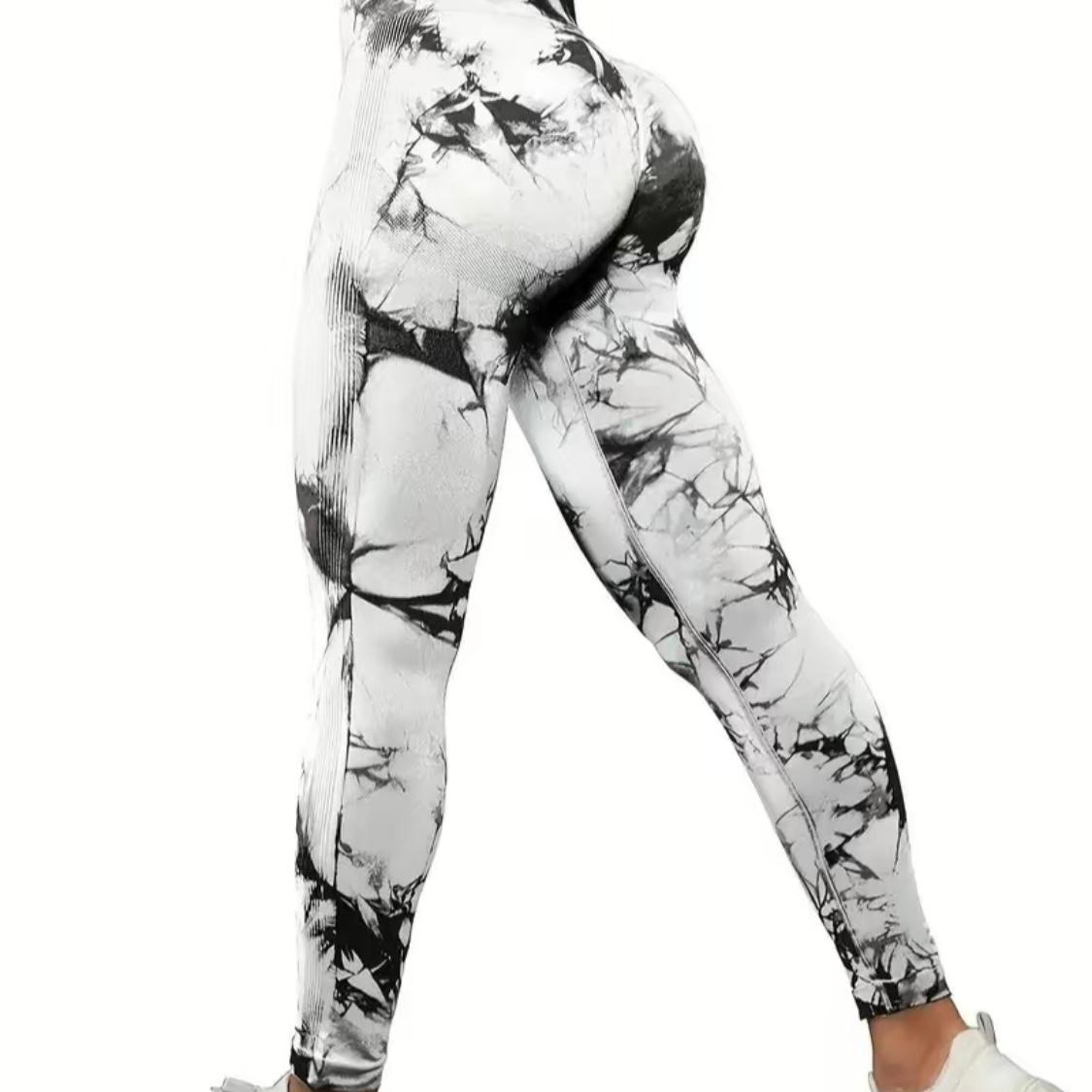 3-Pack Women’s Tie-Dye High-Waisted Leggings – Scrunch Butt, Tummy Control