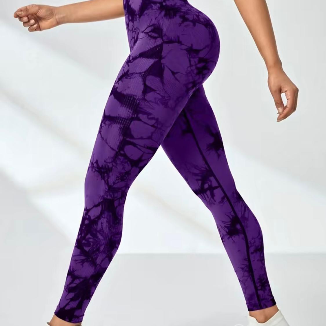 3-Pack Women’s Tie-Dye High-Waisted Leggings – Scrunch Butt, Tummy Control